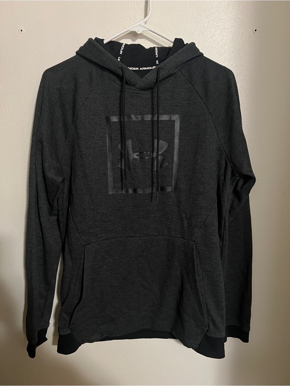 UNDER ARMOUR Lightweight Athletic Athleisure Logo Hoodie Grey Black Men's Size M